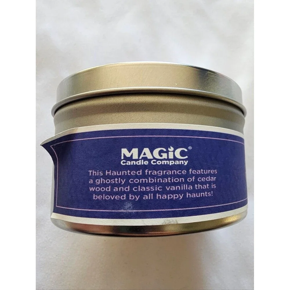 Disney Inspired Haunted Scented Candle Tin - Purple Wax
